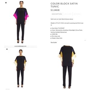 NEW Emmelle Design Color Block Silk Tunic size 1